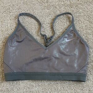 Nike Women's Gray Iridescent Sports Bra